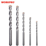 万克宝（WORKPRO）电钻家用冲击钻钻头圆柄冲击石工砖头墙壁混凝土打孔钻头套装5个