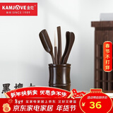 金灶（KAMJOVE）黑檀木茶道六君子茶夹杯夹茶则茶漏 功夫茶具配件套装 竹筒造型 KP-8