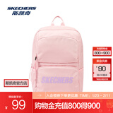 斯凯奇（Skechers）男女同款196家族双肩包电脑包学生经典百搭简约高中书包旅行背包 冰粉色/01F6 20-30升