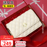 viney包包女包牛皮链条包轻奢百搭单肩斜挎包生日情人节礼物送女友老婆