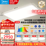美的（Midea）吸顶灯客厅灯led灯具卧室灯极简2.5cm超薄贴顶侧发光护眼极光S5 智控无极调光|四室一厅