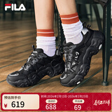 斐乐官方猫爪6女鞋老爹鞋运动鞋2025夏季新款黑色鞋子休闲鞋女 黑/影黑灰-BD 36.5