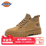 Dickies马丁靴男靴2026冬季鞋子男款百搭加绒靴子男低帮工装靴增高男鞋 浅棕 39 【偏大一码，适合运动鞋40】