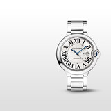 卡地亚(Cartier)蓝气球系列机械手表女款白盘钢带33mmWSBB0044 礼物