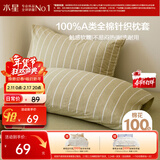 水星家纺枕套全棉枕头套100%纯棉A类针织棉枕头罩一对装双人家用48x74cm