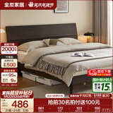 全友家居现代简约高箱储物收纳床主卧1.8米x2米双人大床家具政府补贴 【炭黑色 | 高脚】单床 1.5x2米【爆款+性价比超高】