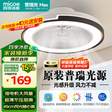 四季沐歌（MICOE）LED卧室吸顶风扇灯家用简约电扇客厅餐厅超薄静音灯具 【原装普瑞光源】60瓦遥控-φ49CM-无双