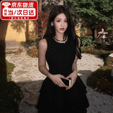 皓梵洁裙子连衣裙礼服生日小礼裙黑色高级感高端轻奢小众晚礼服次日达 辣妹收腰连衣裙m适合95斤以下