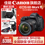 佳能6d2 mark2单反相机 专业全画幅数码单反相机  踏青打鸟旅行婚礼拍照 高像素高性能相机 扫街旅拍 6D2单包机+EF24-105 f4 USM拆 官方标配【不含内存卡/相机包/大礼包 推荐选