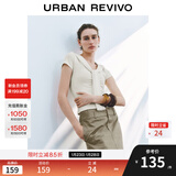 UR2025秋季新款女装简约设计感披肩式修身短袖T恤UWU450013 本白 L