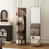 千禧华府全身镜穿衣镜旋转镜子家用落地卧室多功能挂衣架一体试衣镜方胡6