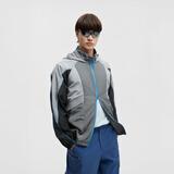 蕉内（Bananain）蕉内凉皮502UV男女同款防泼水斜分割均衡防晒衣 苍蓝灰拼烟墨黑拼烟雨灰 2XL