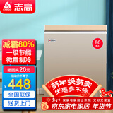 志高（CHIGO）小冰柜家用冷冻小型一级节能省电迷你卧式冷藏保鲜储母乳冷柜 【一级能效 全国联保】 86L 金微霜款