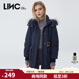 金羽杰冬季新潮羽绒派克服女中长款大毛领连帽拼接羽绒服女士Y21606161