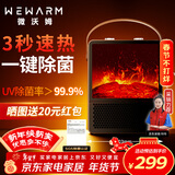 WeWarm【UV除菌99.9%】壁炉取暖器家用暖风机仿真炭火电暖器室内外大面积速热冷暖风机轻音节能1908NUV