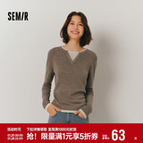 森马（Semir）森马毛衣女短款假两件含羊毛针织衫24冬新款保暖内搭109724107015