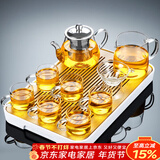 唐丰功夫茶具套装家用客厅小套泡茶小茶台日式茶盘简易小茶具整套 春羡茶盘+天机玻璃壶套组