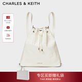 CHARLES&KEITH柔软单肩流浪包水桶包双肩包包女包女士生日新年礼物CK2-10151393 Cream奶白色 L