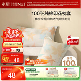 水星家纺枕套全棉枕头套100%纯棉精梳棉枕头罩一对装双人家用48x74cm