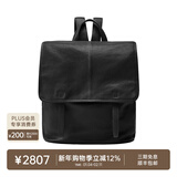 裘真情人节植鞣羊皮信使系列竖款双肩包大容量上班通勤休闲背包新款 黑色