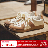 马登经典复古德训鞋男款运动休闲板鞋小白鞋平底健身训练阿甘鞋子 白棕色 /偏大，建议拍小一码/美拉德作训鞋 43 (265mm) 男码