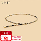 viney牛皮女士皮带时尚腰带装饰链条腰链外搭西装收腰裤带裤带生日礼物