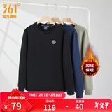 361°运动卫衣男秋冬季新款圆领套头运动上衣男百搭服饰御寒保暖 【加绒男】超级黑 XL