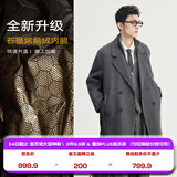 伯爵卓尔高端全羊毛双面呢大衣100%男士2025秋冬季新款中长款通勤男装外套 山岩灰（中长款） 【二代-石墨烯/鹅绒内胆】 M (170)