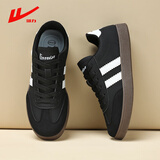 回力（Warrior）男鞋秋季透气休闲运动鞋子男士复古板鞋德训阿甘鞋 0053 黑白 43