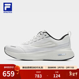 斐乐（FILA）柔云3+ S路跑鞋男鞋轻质运动鞋子贾卡跑步鞋 白中白/骏马黑-BB 40