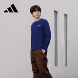 阿迪达斯（adidas）运动男女同款时尚潮流套头纯棉卫衣JL9532 深蓝 2XL