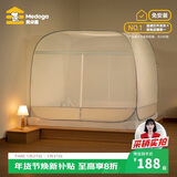 美朵嘉免安装蒙古包蚊帐A类面料家用三开门钢丝架若草色1.8x2【可折叠】