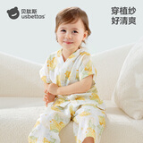 贝肽斯儿童睡衣女童男童夏季薄款透气家居服套装宝宝亲子睡衣短袖