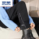 罗蒙（ROMON）冬季外穿羽绒裤女零下40度防寒2023新款时尚保暖加厚宽松棉裤 黑色【抗寒保暖】 239# 2XL 【建议130-145斤】