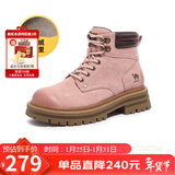 骆驼（CAMEL）山丘经典大黄靴户外工装马丁靴 L23W076065R 粉色（绒里） 39