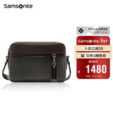 新秀丽（Samsonite）斜挎包男士单肩包精品男包旅行背包时尚休闲BC9*09013黑色/咖色