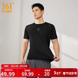 361°运动短袖t恤男2026年春夏季新款吸湿速干舒适跑步健身上衣圆领T恤 【男】超级黑4130 4XL