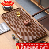 唐丰高端茶盘家用轻奢现代电木纹排水茶台茶具接水管排水式功夫茶托盘 直条茶盘60x32