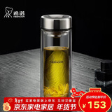 希诺双层玻璃杯男家用商务办公泡茶杯子过滤车载水杯XN-9301 265mL