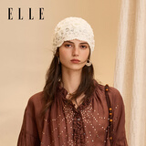 ELLE手钩镂空花瓣针织帽女士春秋季百搭花朵薄款毛线帽子礼物