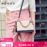 红谷女士包包链条包撞色单肩手提丝巾包牛皮斜挎包 情人节送女友