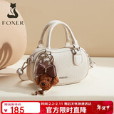 金狐狸（FOXER）女士包包女包大容量保龄球包单肩包斜挎包手提包生日情人节礼物