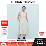 UR2025秋季新款女装法式气质通勤一字领无袖连衣裙UWM750004 米白 XS