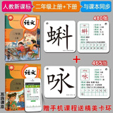 识字卡片人教版语文同步小学生二年级上册下册无图识字生字汉字认字写字卡片课本同步学习汉字识字卡写字卡同步课本字表课堂辅导练习卡片送卡环随堂练习卡片每天认识新的字生字预习卡片语文课本同步识字表写字表 【识