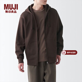 MUJI男式 毛圈棉 拉链连帽衫 男士男生宽松秋装卫衣 AB1LVA3A 深棕色 M（170/92A）