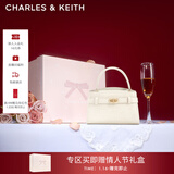 CHARLES&KEITH鳄鱼纹凯莉包手提斜挎婚包包女包生日礼物新年礼物CK2-50270880-1 Ivory象牙色 S