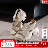 思加图【博主推荐】新款糖霜雪芙百搭厚底运动凉鞋女EBK33BL5 日霭杏 36