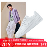 特步男鞋板鞋运动休闲鞋情侣鞋子板鞋舒适百搭旅游鞋子小白鞋 新白色【男款】 40