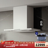 富士帝日本原装进口  油烟分离顶吸欧式吸油烟机 家用白色日系抽油烟机防油涂层易清洁CXW-230-CL260E 白色 W