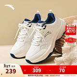 安踏ACE丨王一博同款休闲鞋男女潮流冬季舒适老爹鞋轻便白色运动鞋子 【ACE2女款】象牙白/墨水蓝-1 36.5